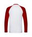 Fruit of the Loom Mens Contrast Long-Sleeved Baseball T-Shirt (White/Red)