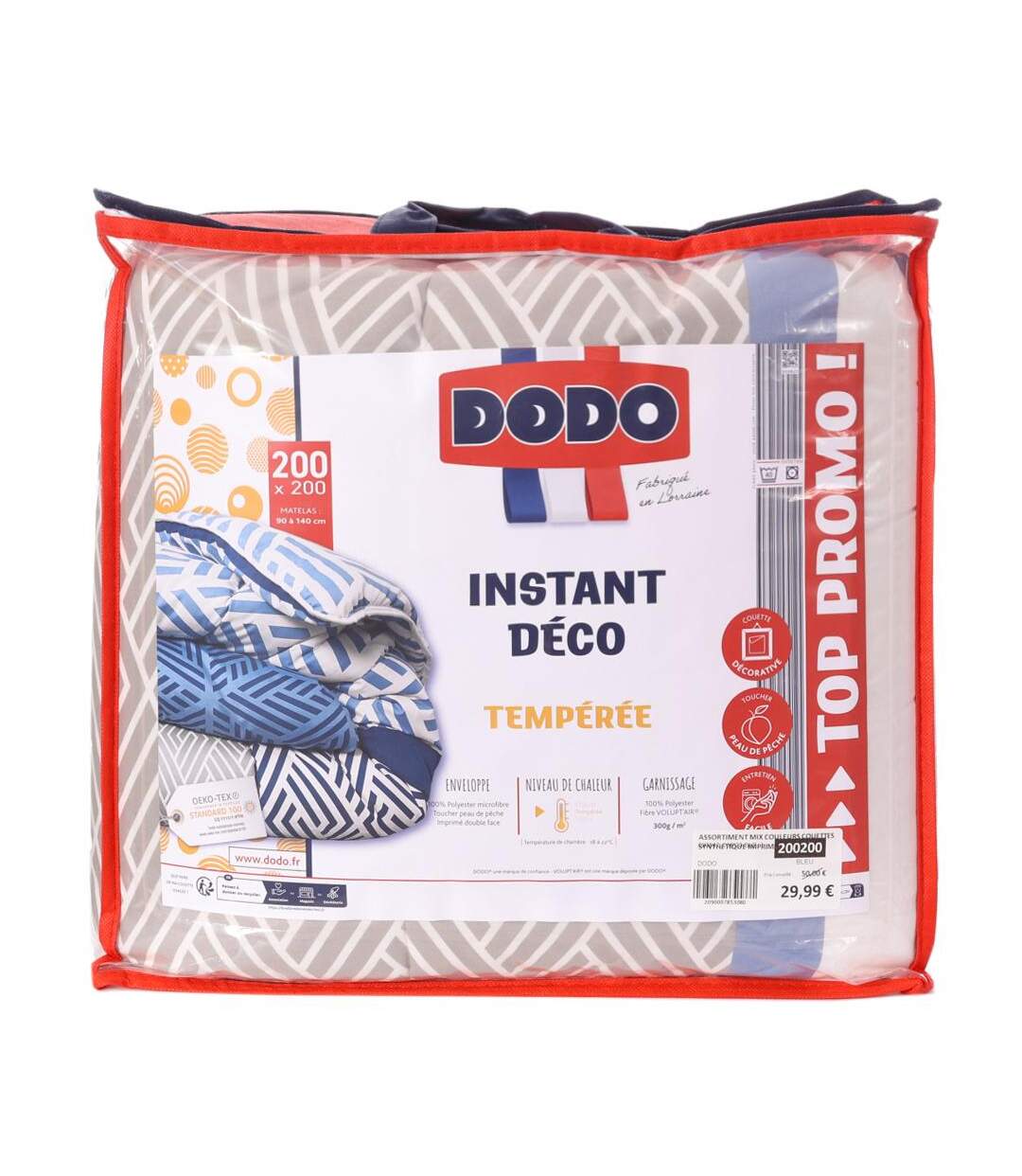 Couette Bleu/Gris Dodo Instant Déco 200x200 - 200x200-1