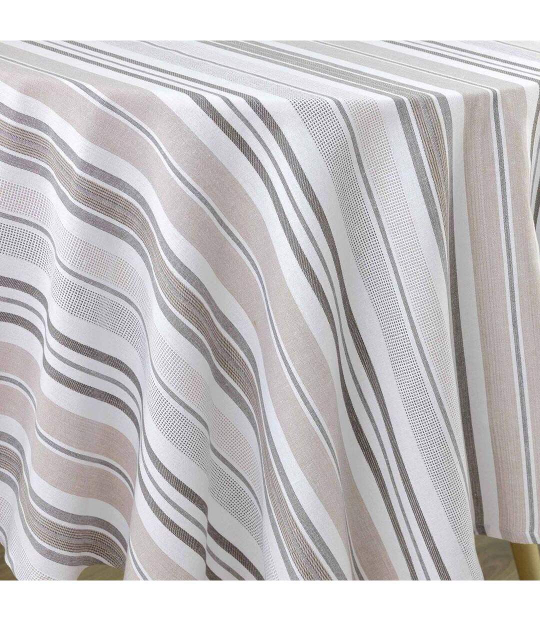 Nappe Ronde Imprimé Melina 180cm Gris-2
