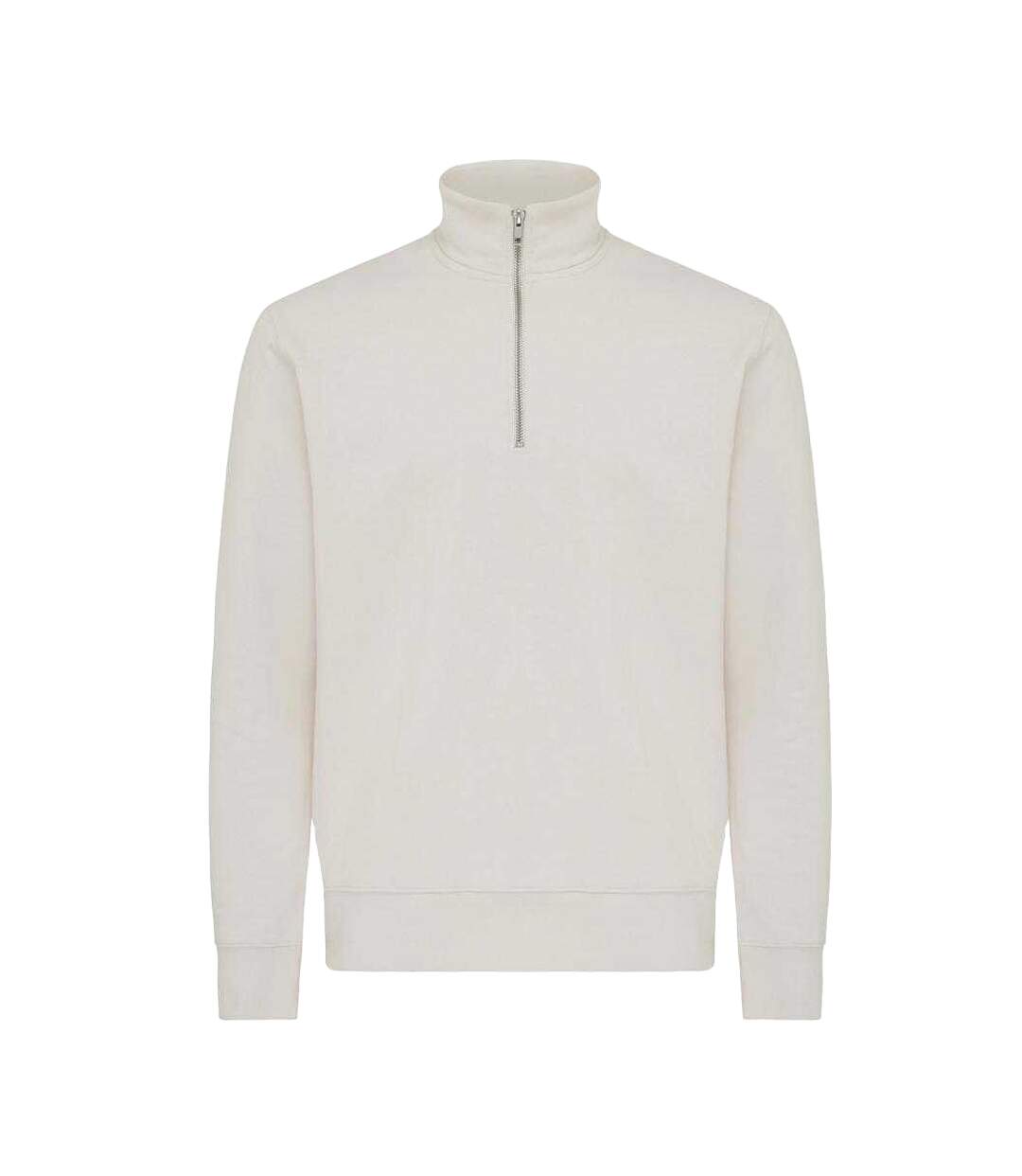 Unisex Adult Elgon Recycled Cotton Quarter Zip Sweater Top Ivory White Iqoniq-2