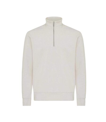 Unisex Adult Elgon Recycled Cotton Quarter Zip Sweater Top Ivory White Iqoniq