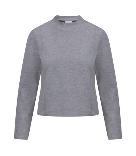 Womens/ladies Lizanna Knitted Mock Neck Top Grey Marl Trespass
