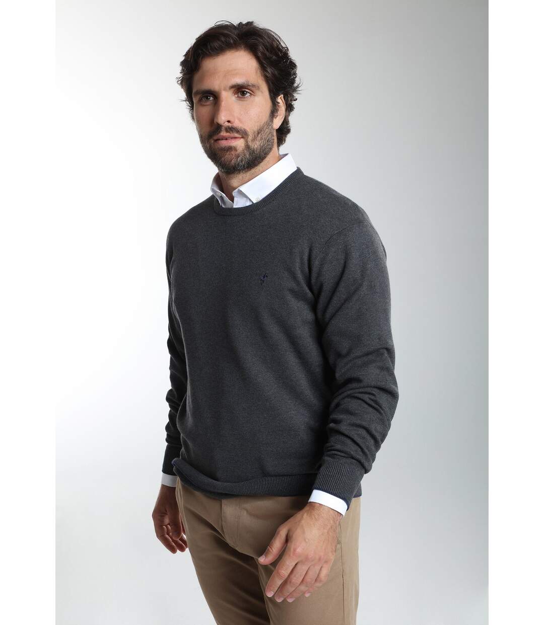 Pull col rond  en coton MAXENCE-3