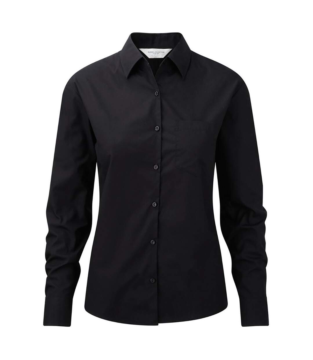 Chemisier À Manches Longues 100% Coton Femme Noir Jerzees-1