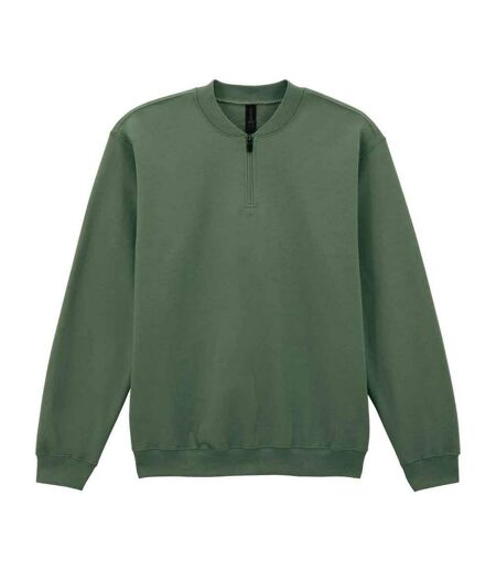 Unisex Adult Softstyle Midweight Quarter Zip Sweatshirt Military Green Gildan
