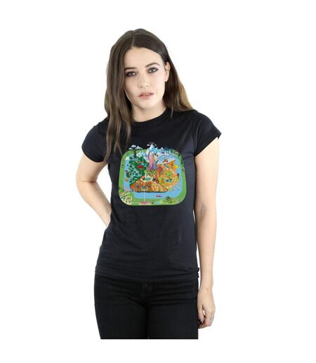 Disney T-shirt en coton Zootropolis City Femme/Femme (Noir) - UTBI45143