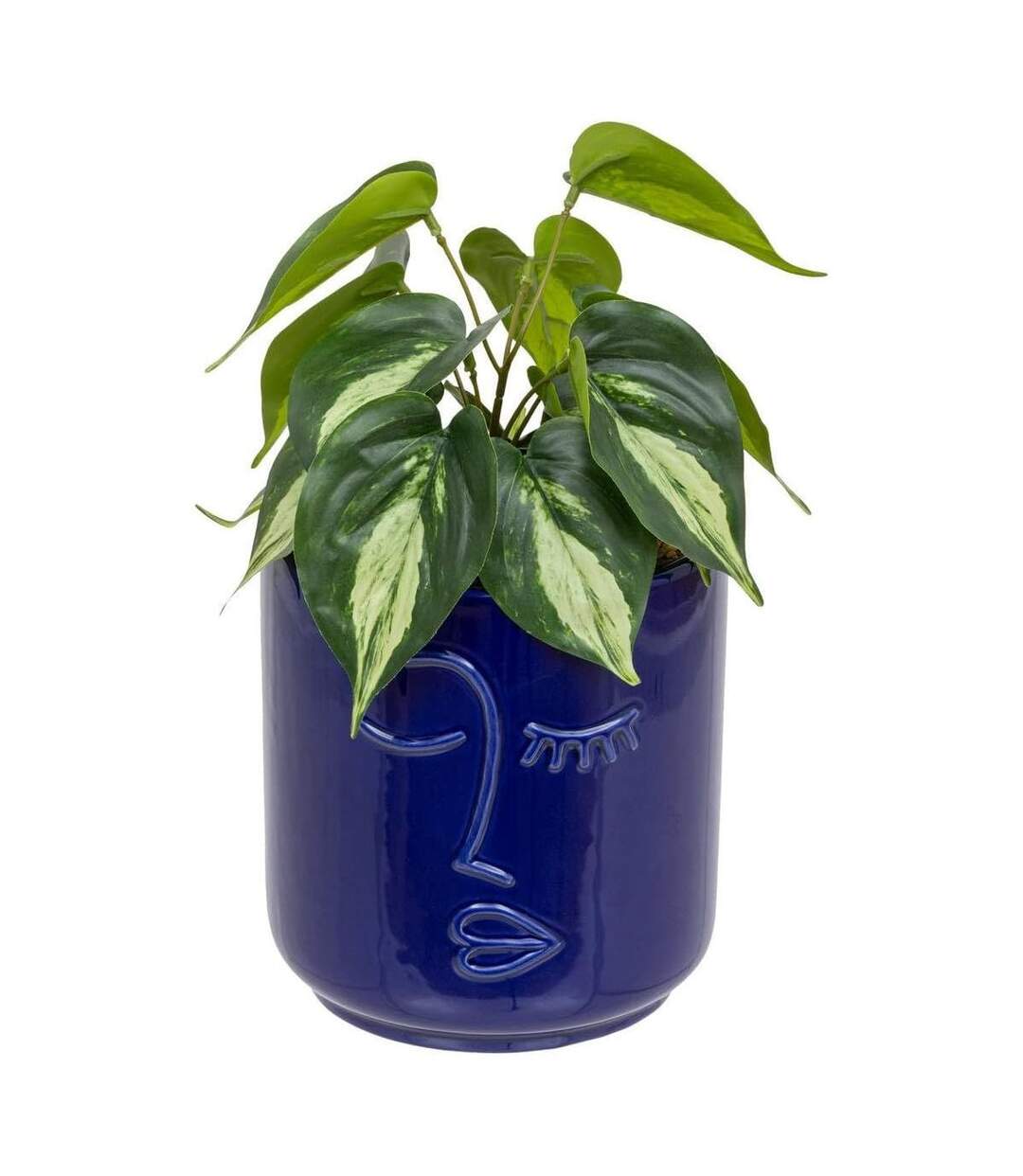 Plante Artificielle en Pot Soleya 30cm Bleu-1