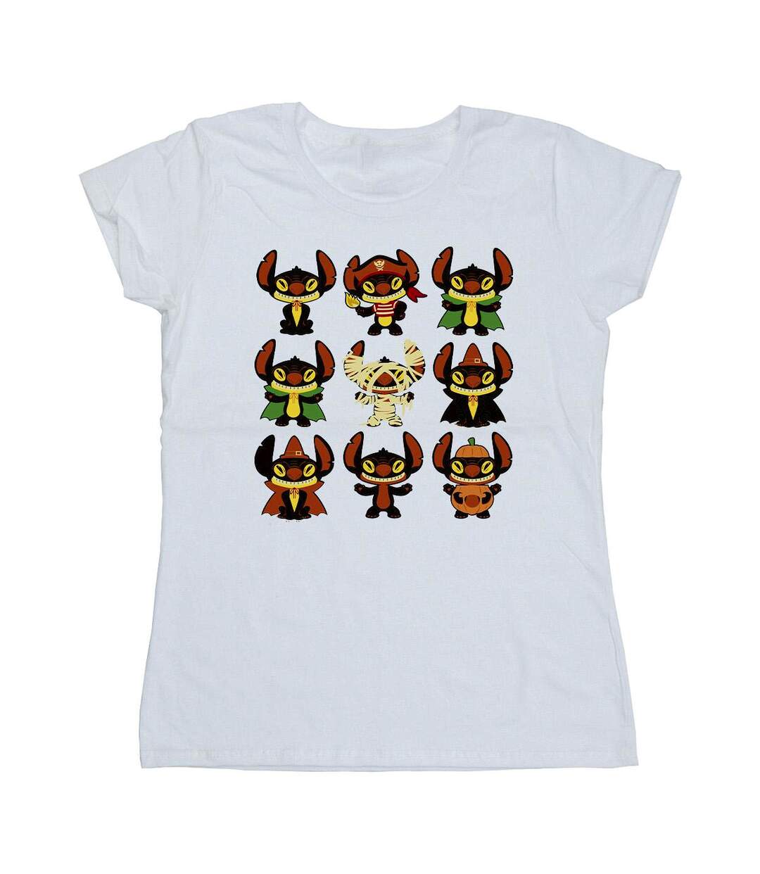 Disney T-shirt en coton Femmes/Ladies Lilo & Stitch Halloween Costumes (Blanc) - UTBI26030-1