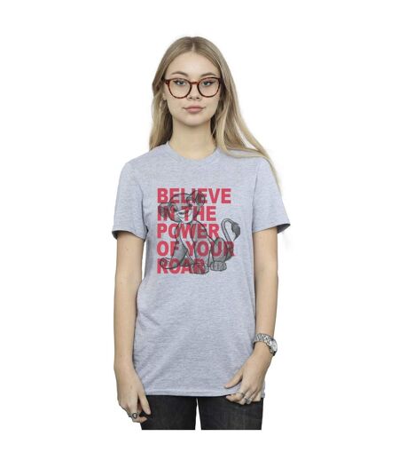 Disney Womens/Ladies The Lion King Power Of Roar - T-shirt boyfriend en coton (Gris sportif) - UTBI29397