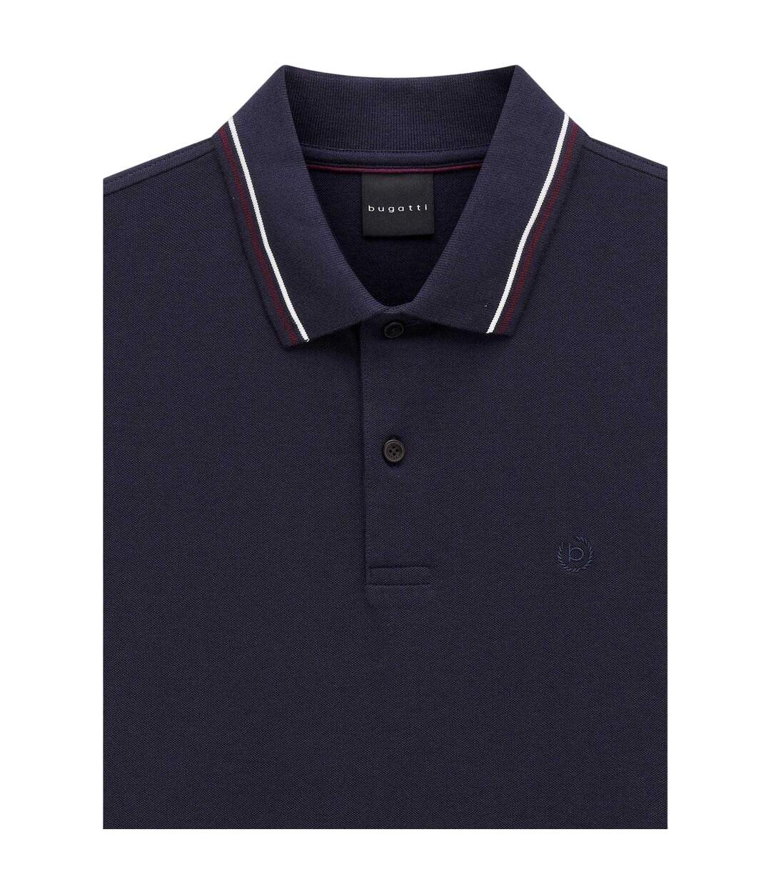 Mens Pique Short-sleeved Polo Shirt Navy Bugatti-3