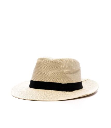 Chapeau Beige/Noir Femme Emeraude Borsalino - Taille unique