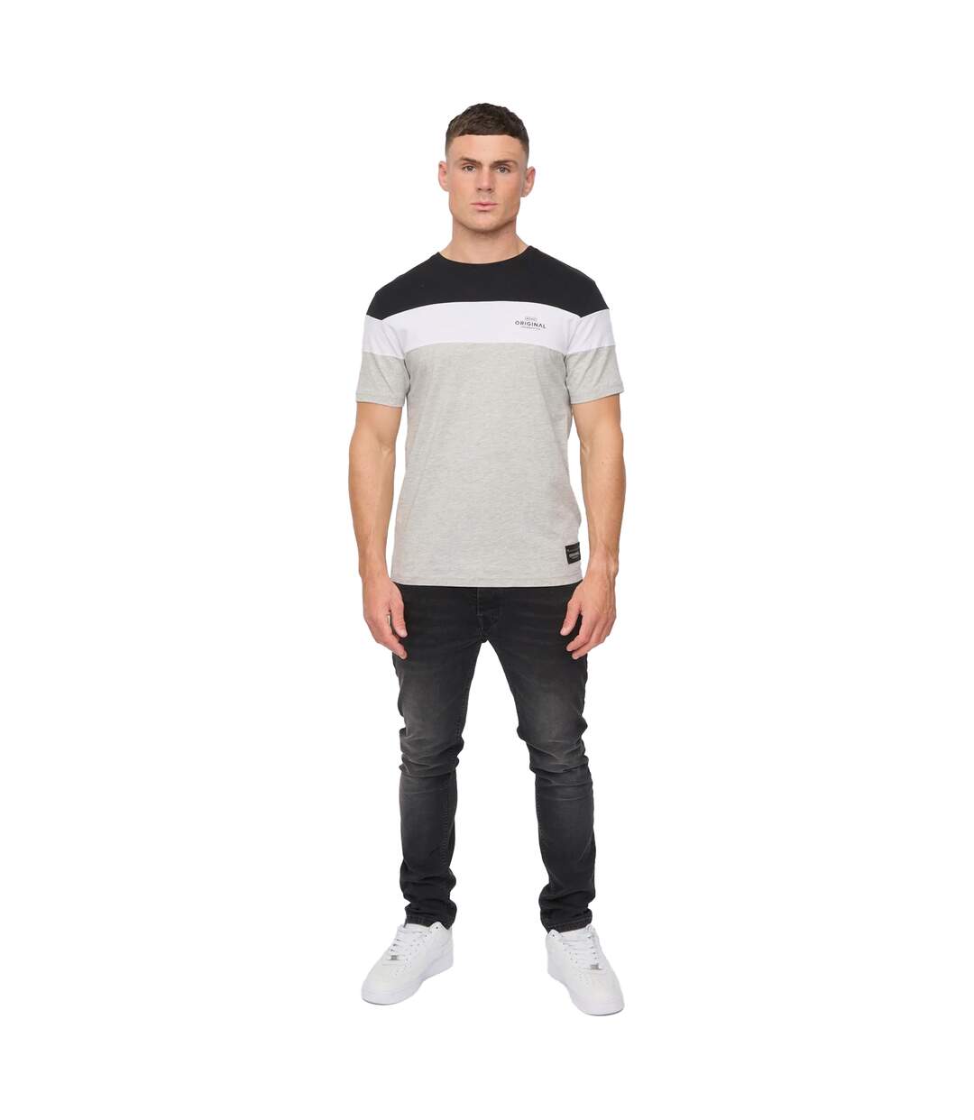 T-shirt Pattermay Homme Noir Crosshatch-1