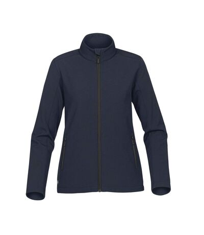 Womens/ladies orbitor soft shell jacket navy/carbon Stormtech