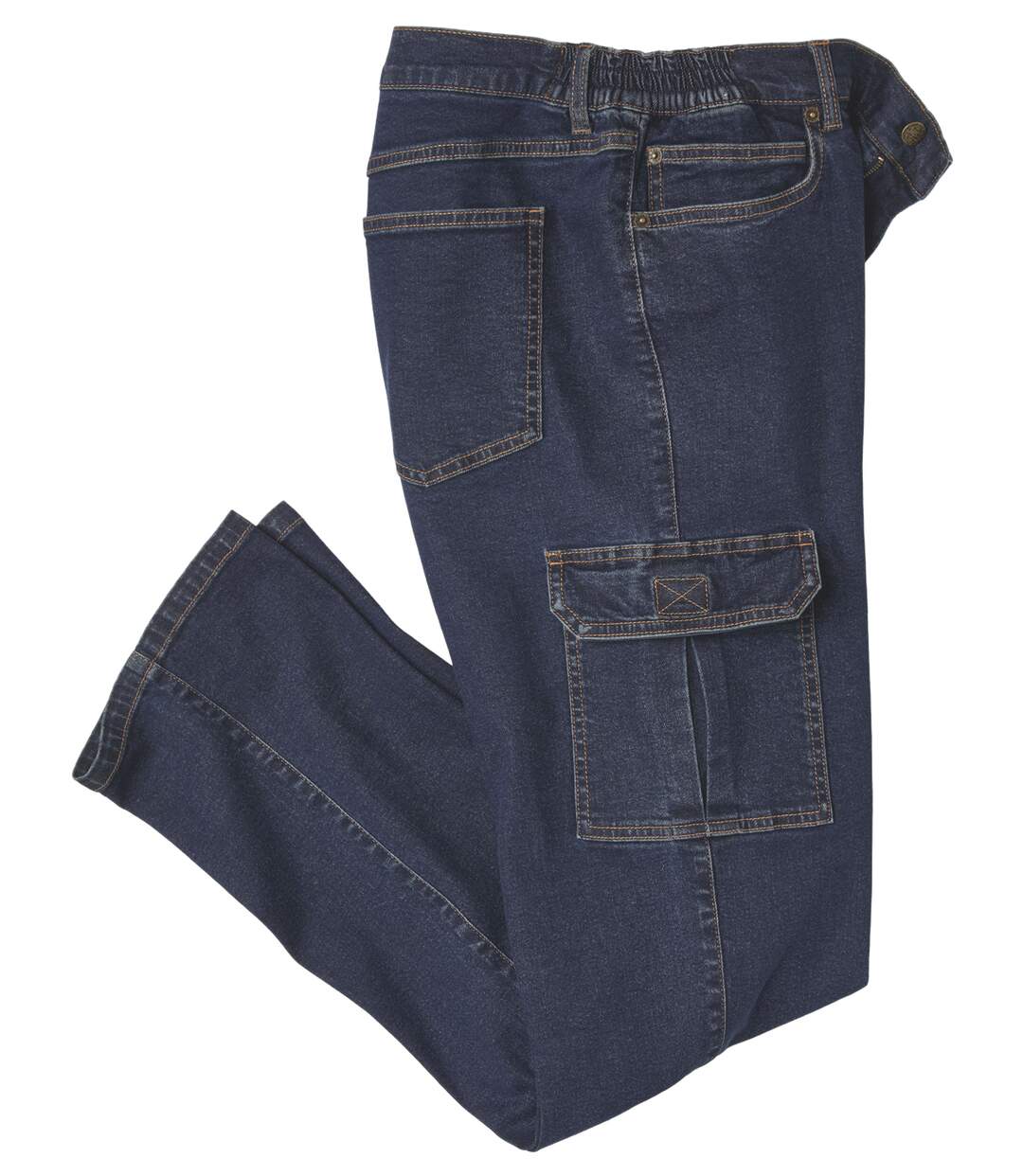Le Jean Cargo à Taille Semi-Elastiquée-2