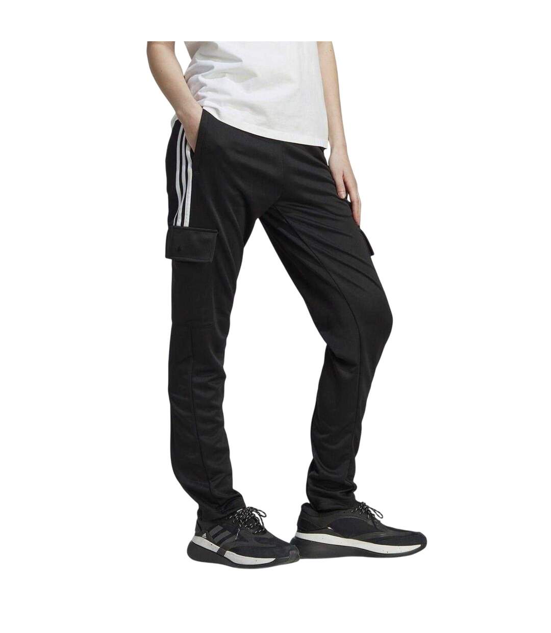 Pantalon À Poches Tiro Femme Noir Blanc Adidas-4