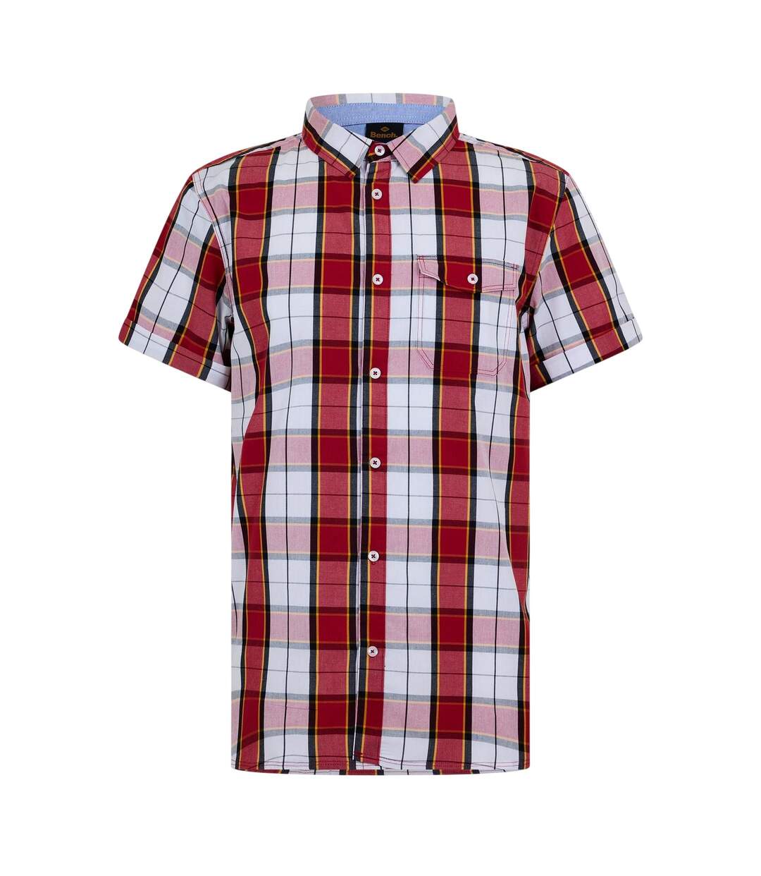 Chemise Manches Courtes Motif/style À Carreaux Homme Blanc Rouge Bench-1