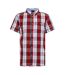 Chemise Manches Courtes Motif/style À Carreaux Homme Blanc Rouge Bench-1