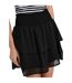 Womens/ladies Tiered Regular Mini Skirt Black Only-4