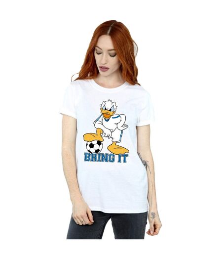 Disney Femme/Les femmes Donald Duck Bring It Cotton Boyfriend T-Shirt (Blanc) - UTBI36038