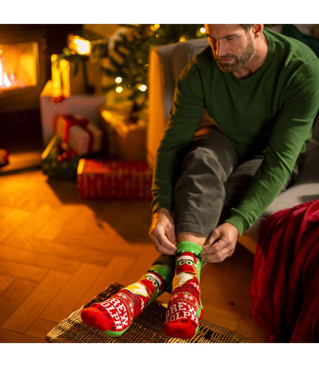 Lot de 3 paires de chaussettes thermiques fantaisie de Noël pour homme-3