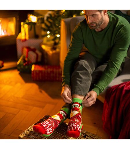 Lot de 3 paires de chaussettes thermiques fantaisie de Noël pour homme