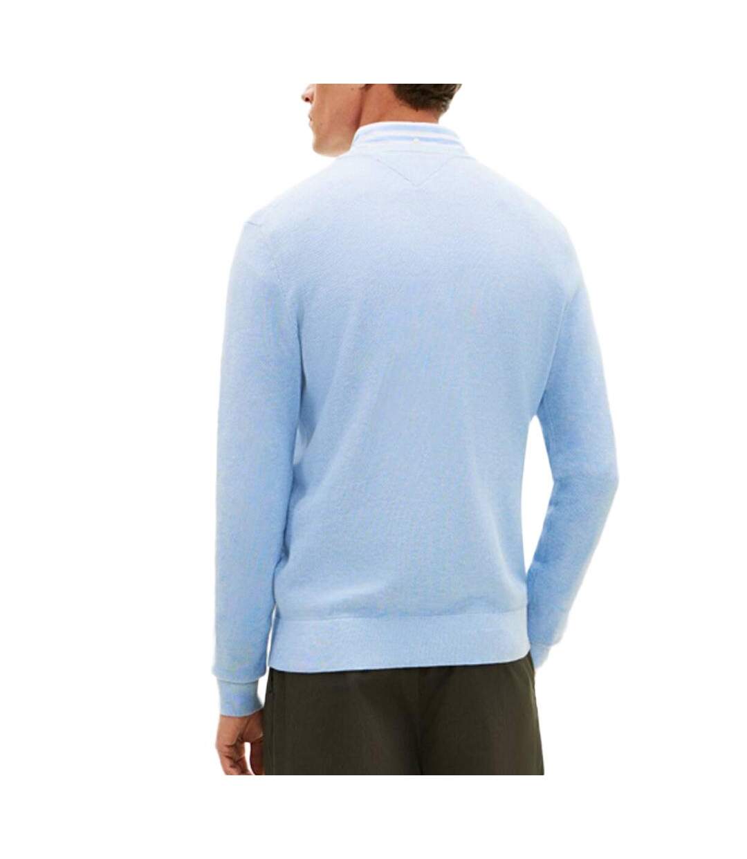 Pull bleu pastel homme tommy hilfiger structure-2