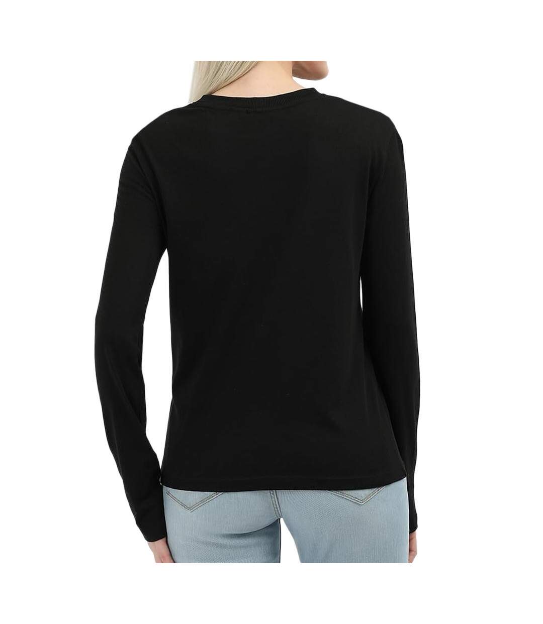 T-shirt Manches Longues Noir Femme Calvin Klein Jeans Lon - L