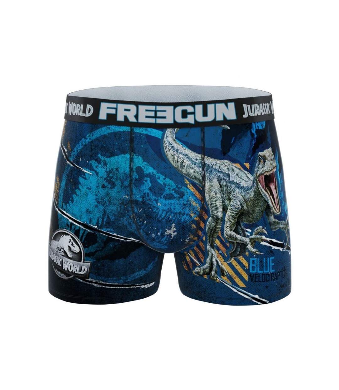 FREEGUN Boxer Homme Microfibre BLU Bleu Noir JURASSIC WORLD