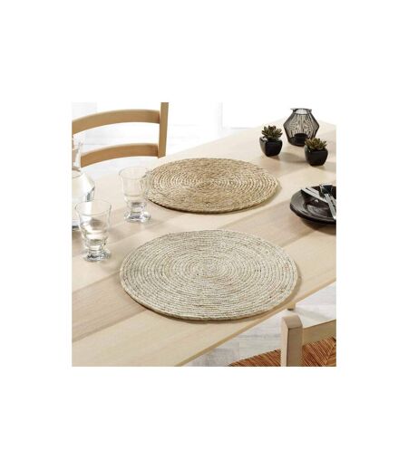 Set de Table Rond Paille de Jonc 38cm Naturel