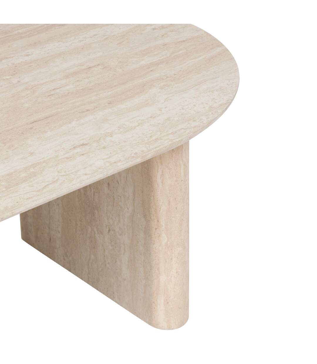 Table basse en bois effet travertin ANAYA - Beige-5