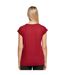 Build Your Brand Womens/Ladies Extended Shoulder T-Shirt (Burgundy) - UTRW8374