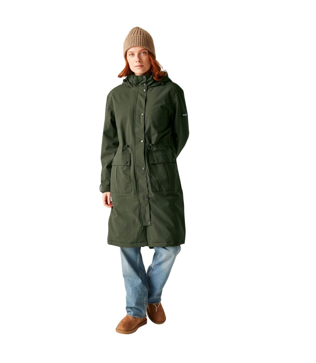 Veste Imperméable Yannta Femme Kaki Foncé Regatta-1
