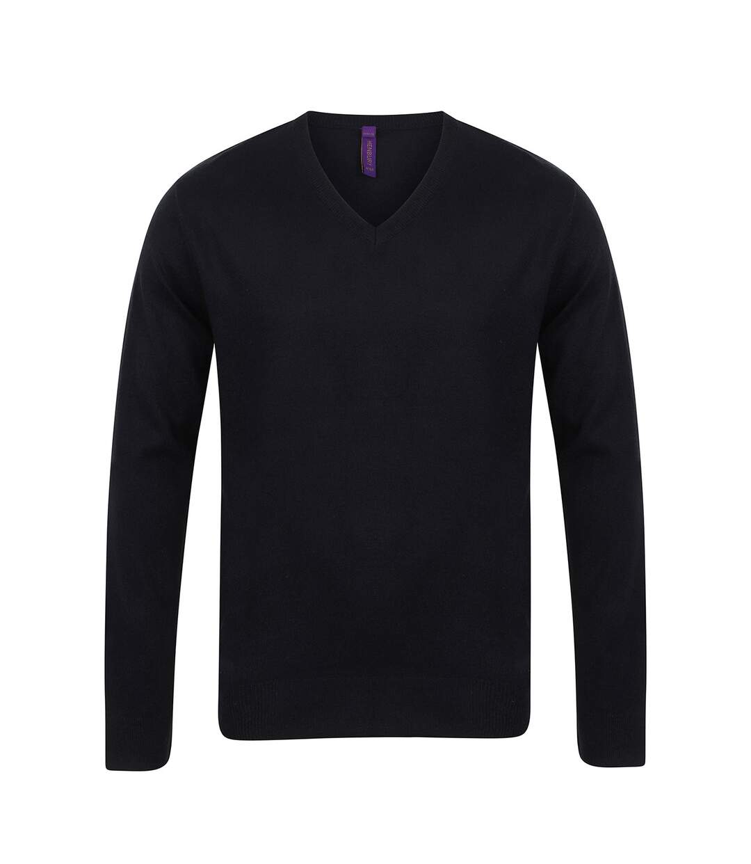 Mens cotton acrylic v neck sweatshirt black Henbury