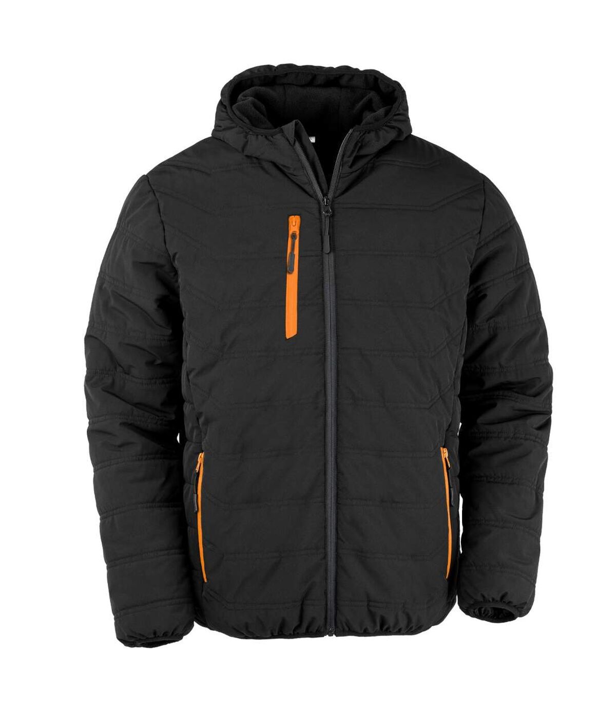 Result Genuine Recycled Mens Compass Padded Jacket (Black/Orange)