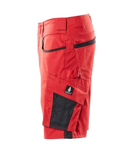 Mens Unique Work Shorts Red Black Mascot