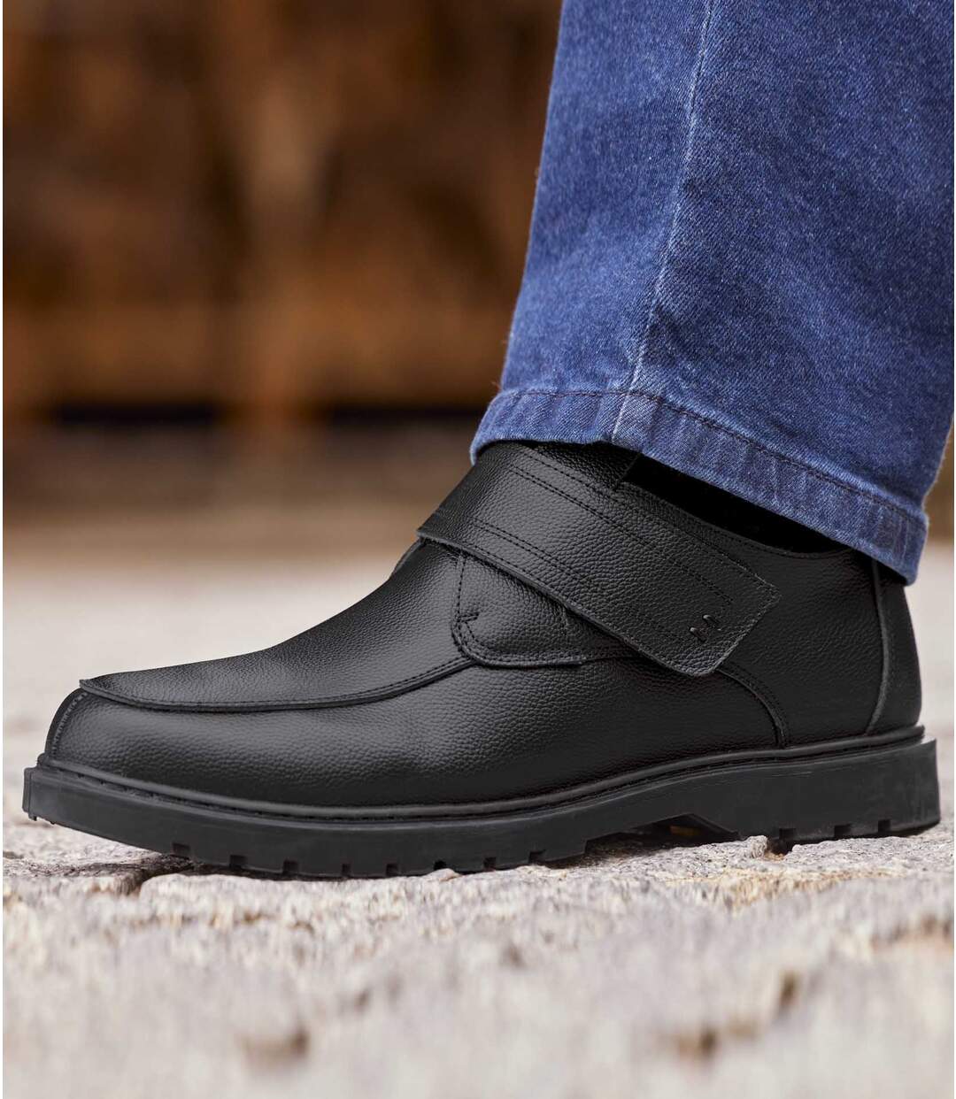 Kožené kotníkové boty na suchý zip Atlas For Men