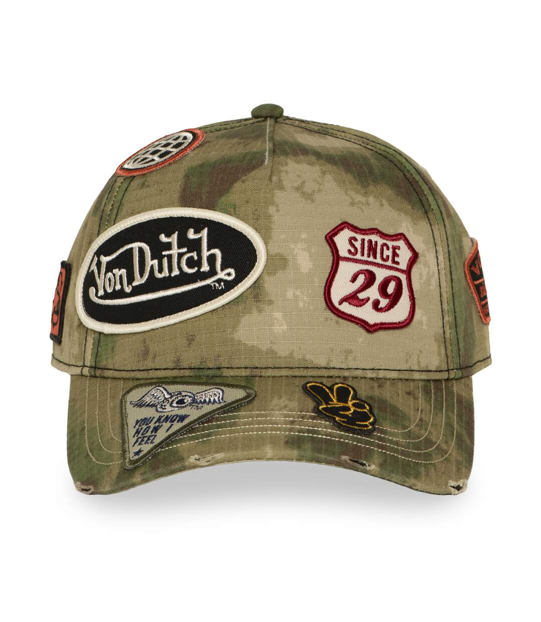 Casquette baseball effet usé avec patch Kamo Forest Vondutch-2