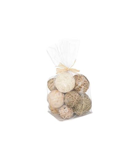 Lot de Boules Décoratives Tressé 30cm Naturel