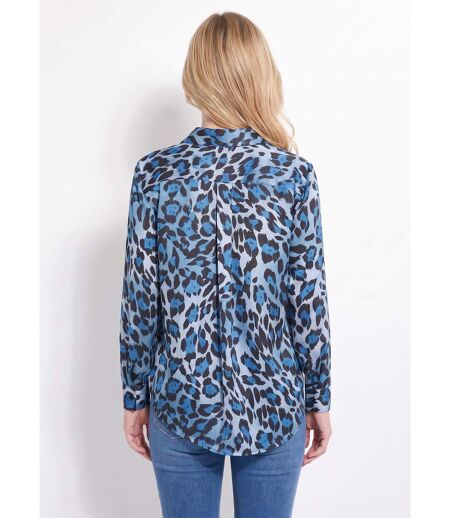 Chemisier boutonné satin manches longues