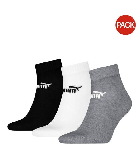 Socquettes Quarter Adulte Noir Blanc Gris Puma