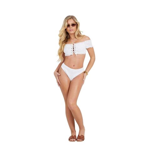 Bas De Maillot De Bain Motif/style Ruché Femme Blanc Brave Soul