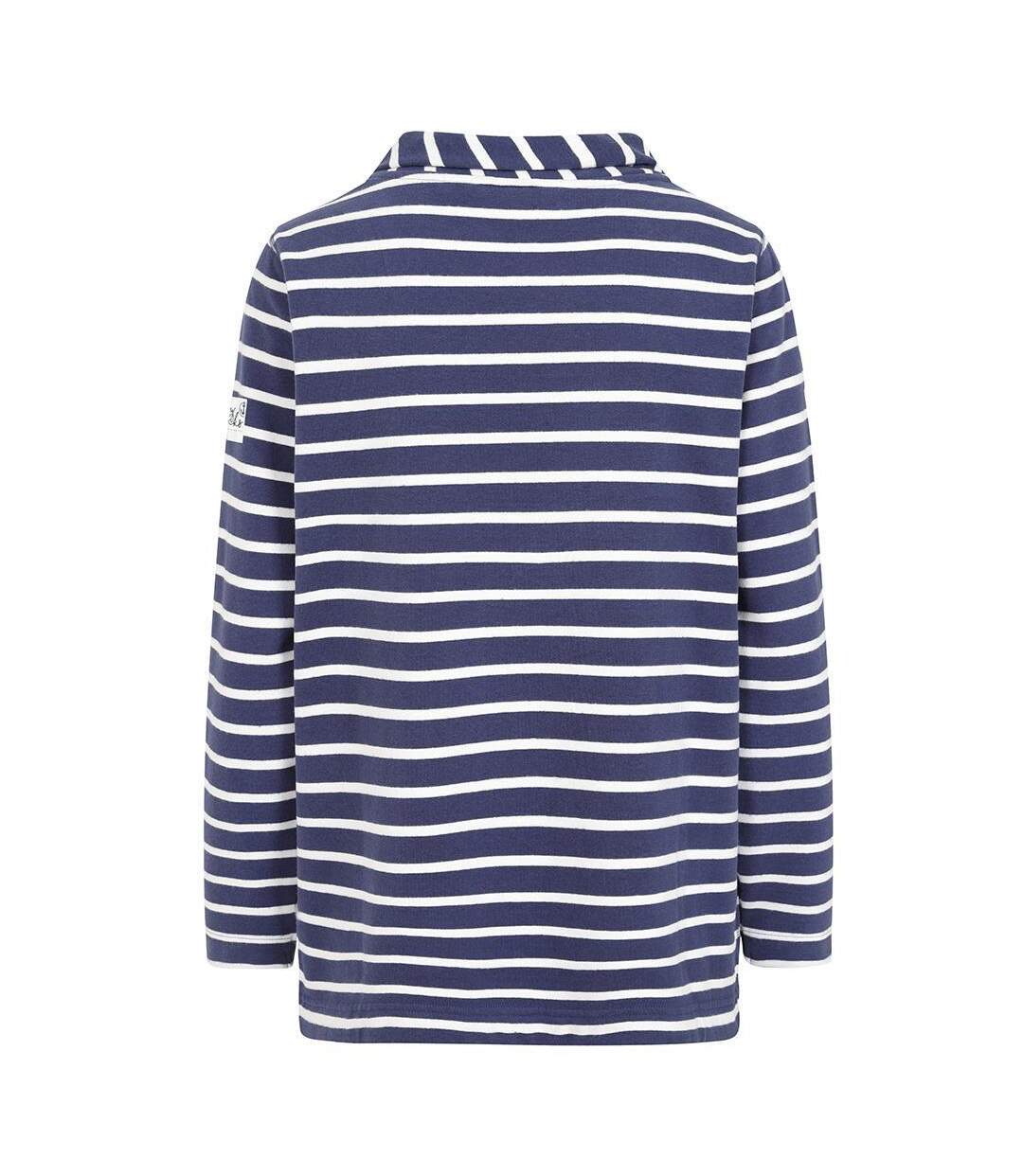 Womens/ladies Striped Roll Neck Sweatshirt Twilight Lazy Jacks-2
