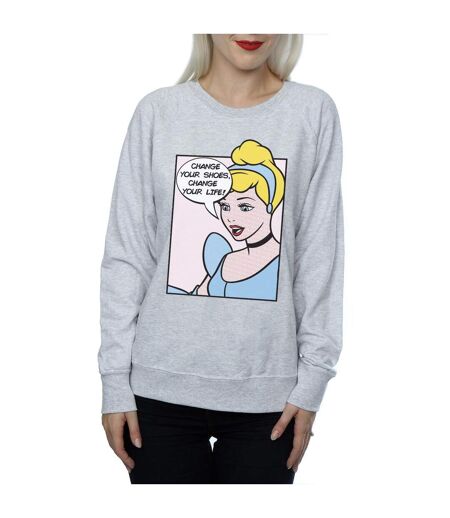 Disney Princess Womens/Ladies Cinderella Pop Art Sweatshirt (Heather Grey)
