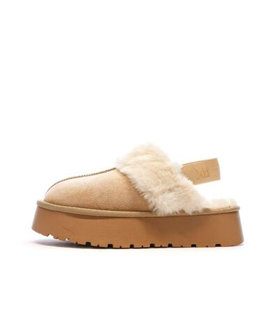 Sabots fourrés à élastique beige femme xti microfiber - 36