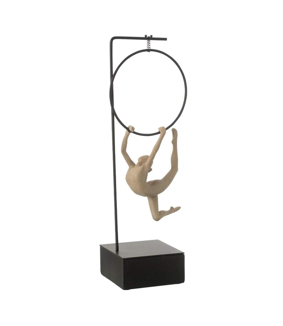 Gymnaste Cerceau sur Socle Alpha 48cm Beige & Noir-1