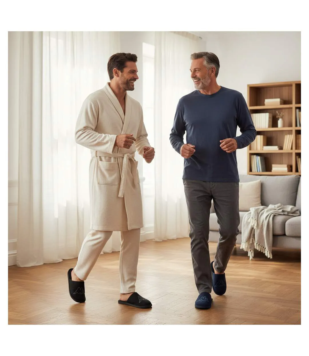KAPPA Pantoufles Mules Homme Moletonnées Logo Omini Pack 2 Paires-4