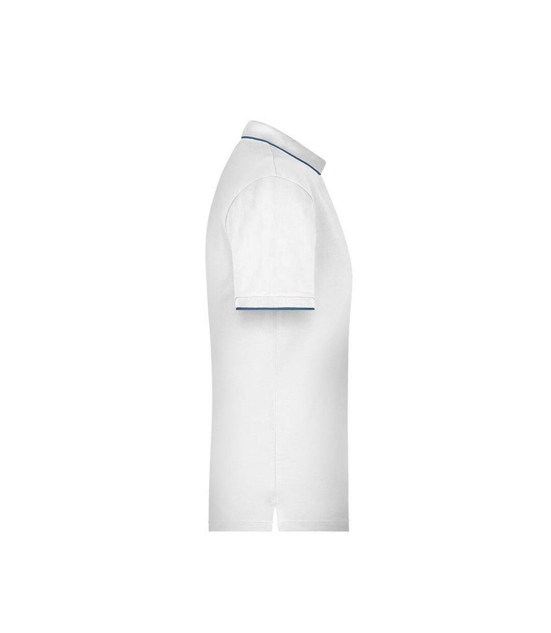 Polo Motif/style Rayures Contrastées Homme Blanc Bleu Marine James And Nicholson-3