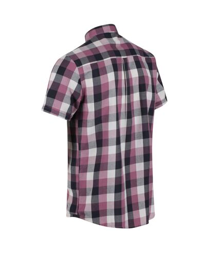 Regatta Mens Ryker Checked Short-Sleeved Shirt (Mauve)