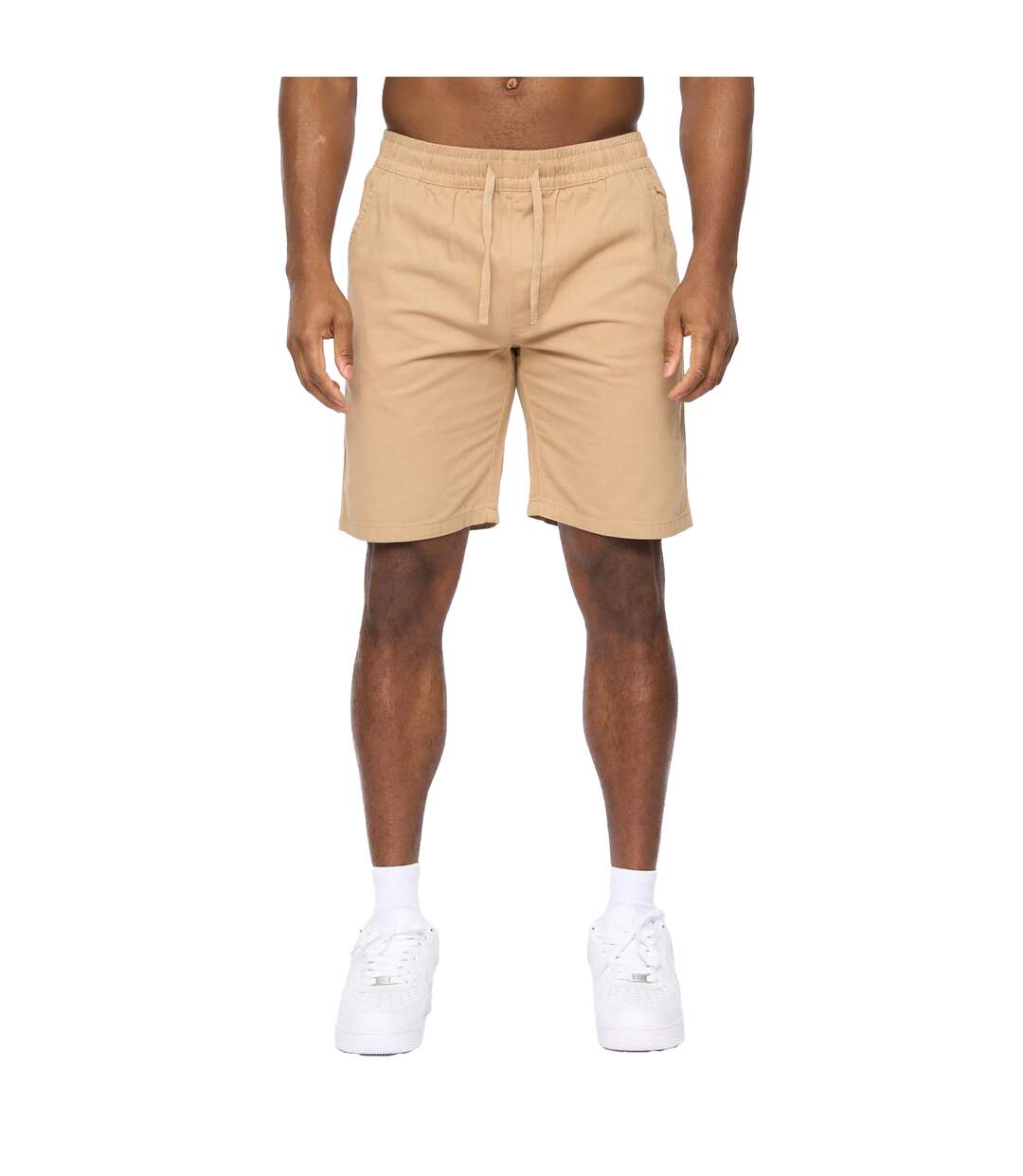 Mens Blansmoore Elasticated Waist Shorts Stone Crosshatch-2