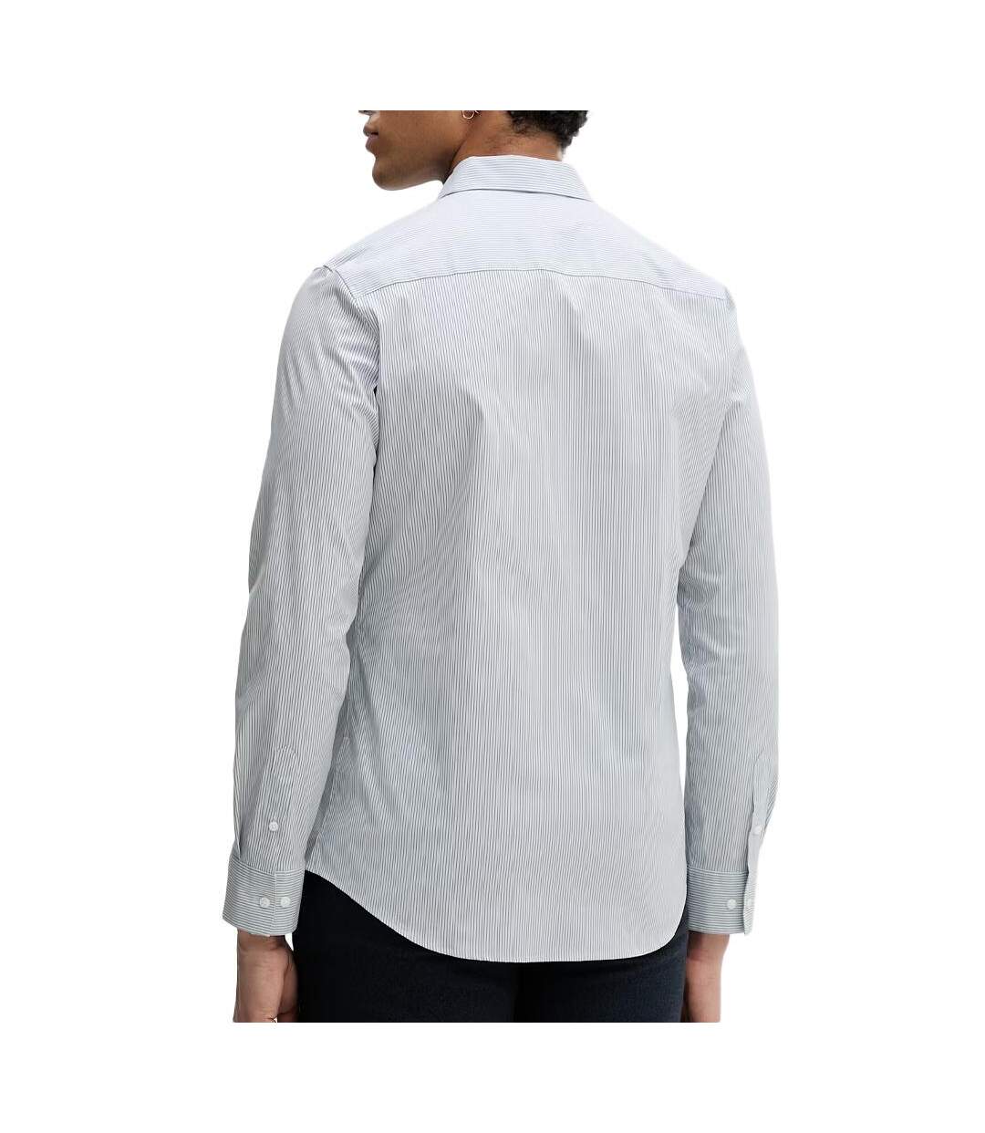Chemise rayures slim bleu clair homme calvin klein jeans stripe stret-2